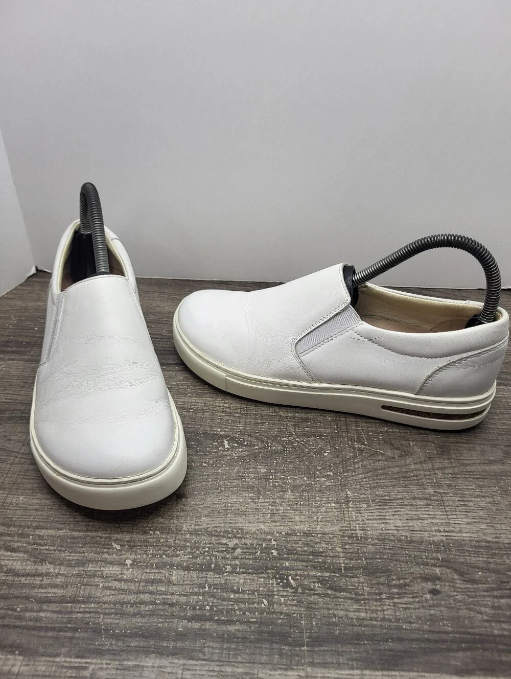 Birkenstock Oswego Shoes Casual White Leather Slip On  Sz 38EU Wms 7 US Narrow
